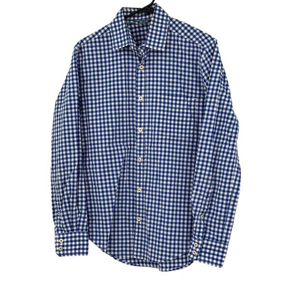 Boden Shirt Mens Small Blue White Gingham Button Up 100% Cotton Preppy Office‎ - Picture 1 of 5